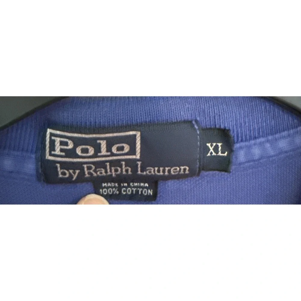Vintage Polo Ralph Lauren Polo Shirt Mens XLarge Blue Pink Striped Short Sleeve